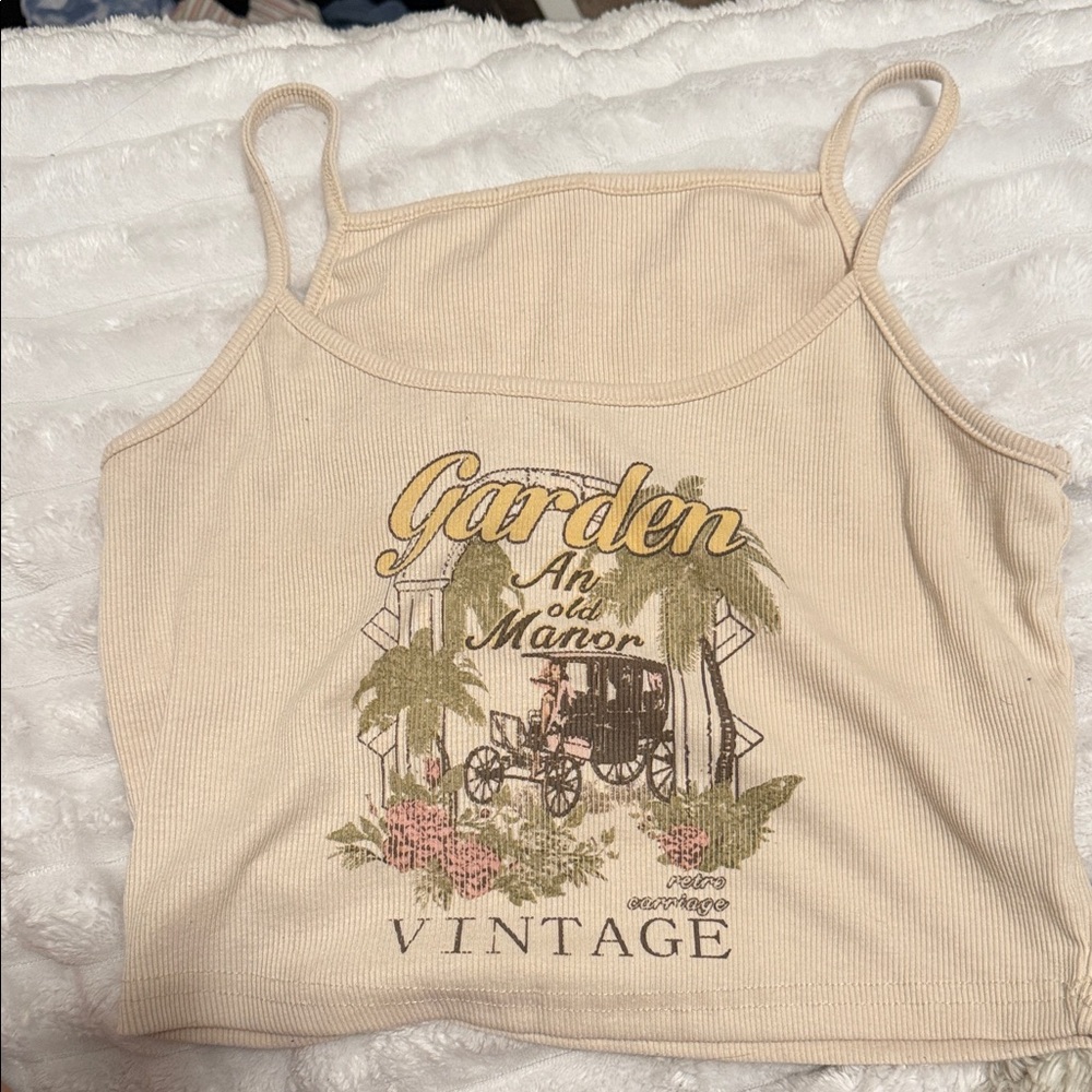 Vintage Garden Manor Beige Camisole